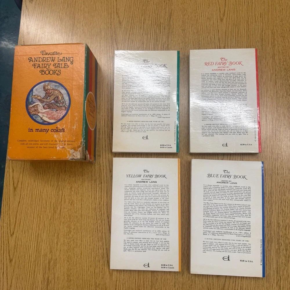Dover Andrew Lang Fairy Tale Books Box Set 4 Vols Blue Red Green Yellow Good